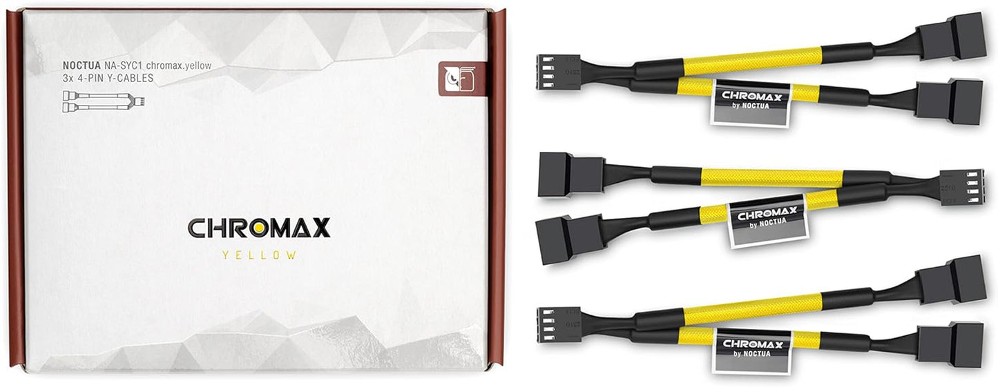 Noctua NA-SYC1 Chromax.Black, 4 Pin Y-Cables for PC Fans (Black)