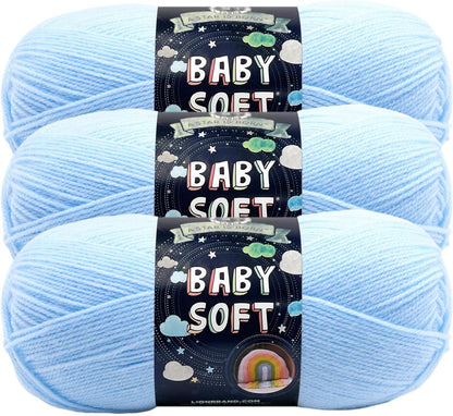 Lion Brand Yarn Baby Soft Blanket Yarn for Crocheting, Knitting, and Crafts, Lemonade, Set of 3
