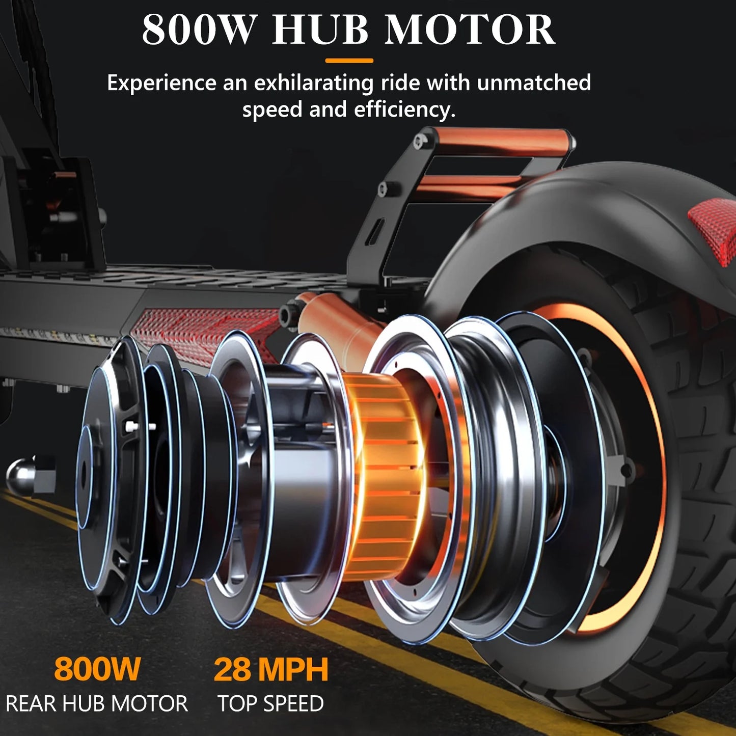 800W Electric Scooter for Adults with Seat, 12.5Ah Battery, 3 Speed Settings, Capable of 28 MPH and 32 Miles Range