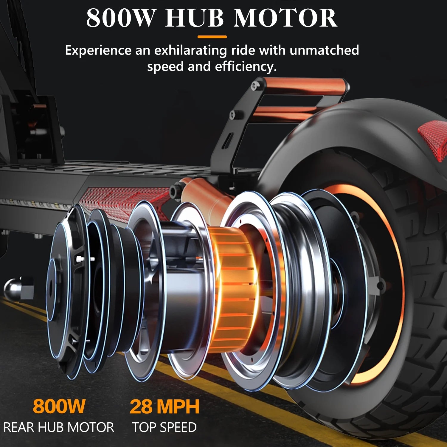 800W Electric Scooter for Adults with Seat, 12.5Ah Battery, 3 Speed Settings, Capable of 28 MPH and 32 Miles Range