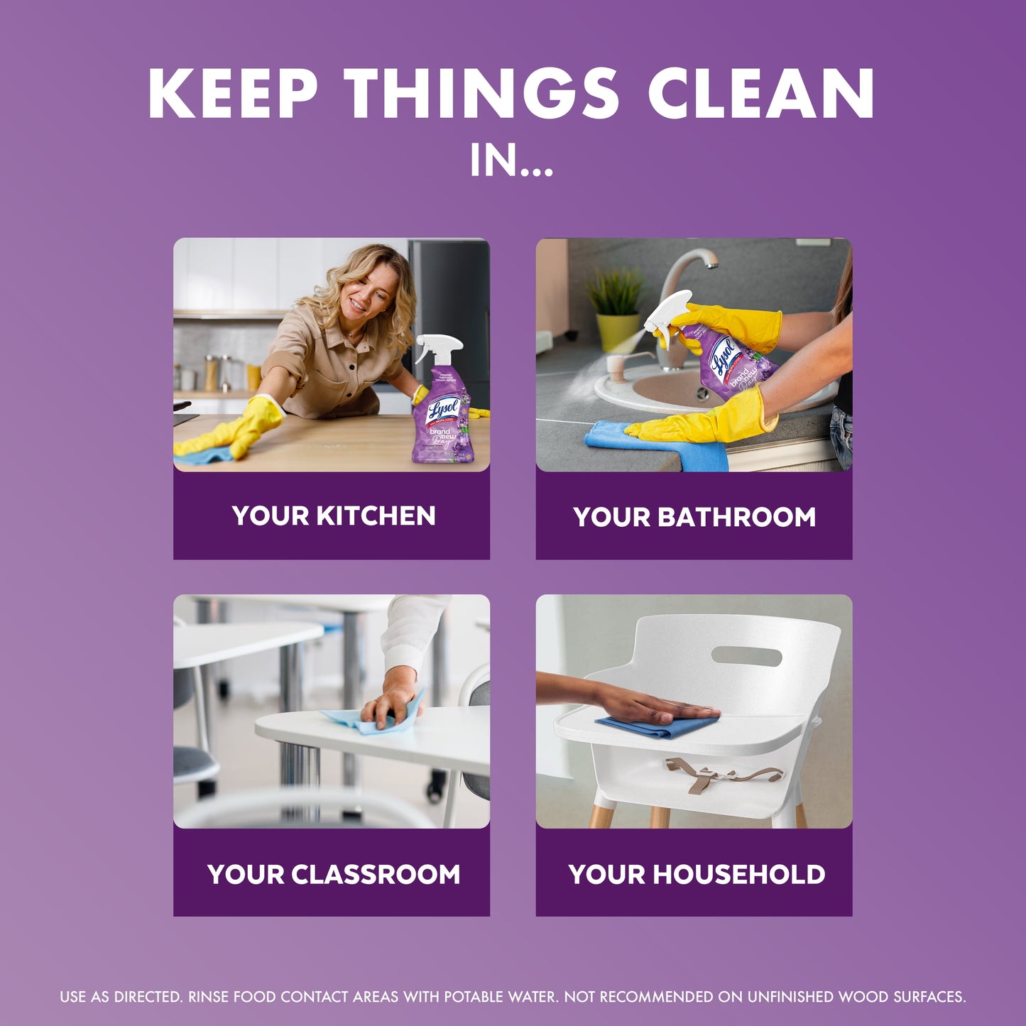 All-Purpose Cleaner and Disinfectant Spray, Lavender & Cotton Blossom Scent, 32 oz