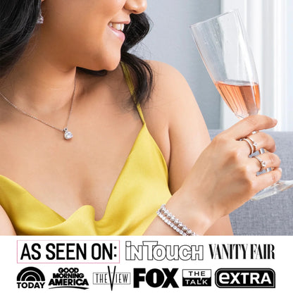 Alessandra 18K Rose Gold Plated Women's Necklace with Simulated Diamond Crystals