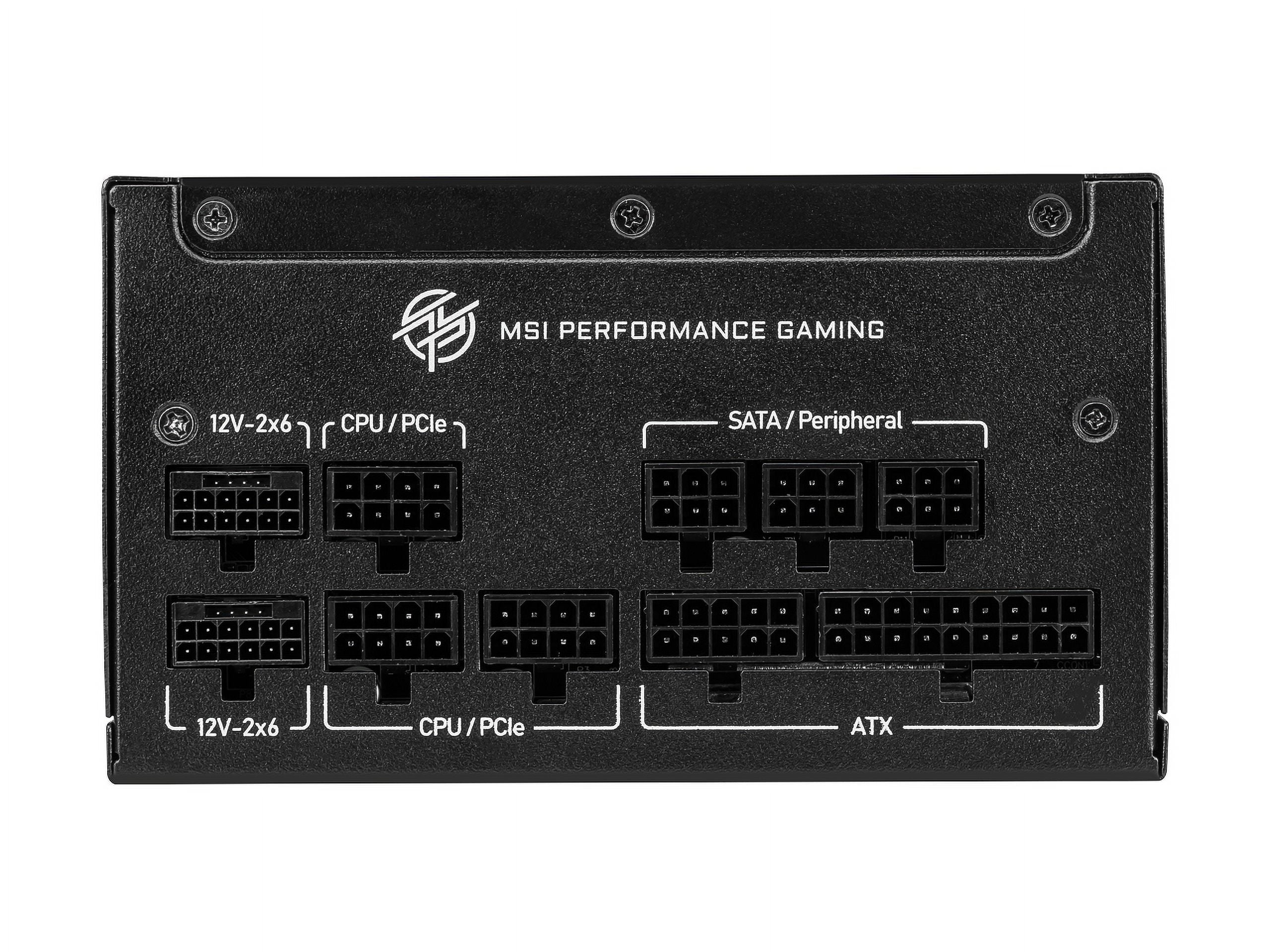 MSI MPG A1000GS PCIE5, Fully Modular Gaming 1000W Power Supply, 80+ Gold, Dual 12V-2X6 Cables, Server-Grade Capacitor, ATX 3.1 & Pcie 5.1 Ready, Low-Noise, Semi Digital, 10 Year Warranty