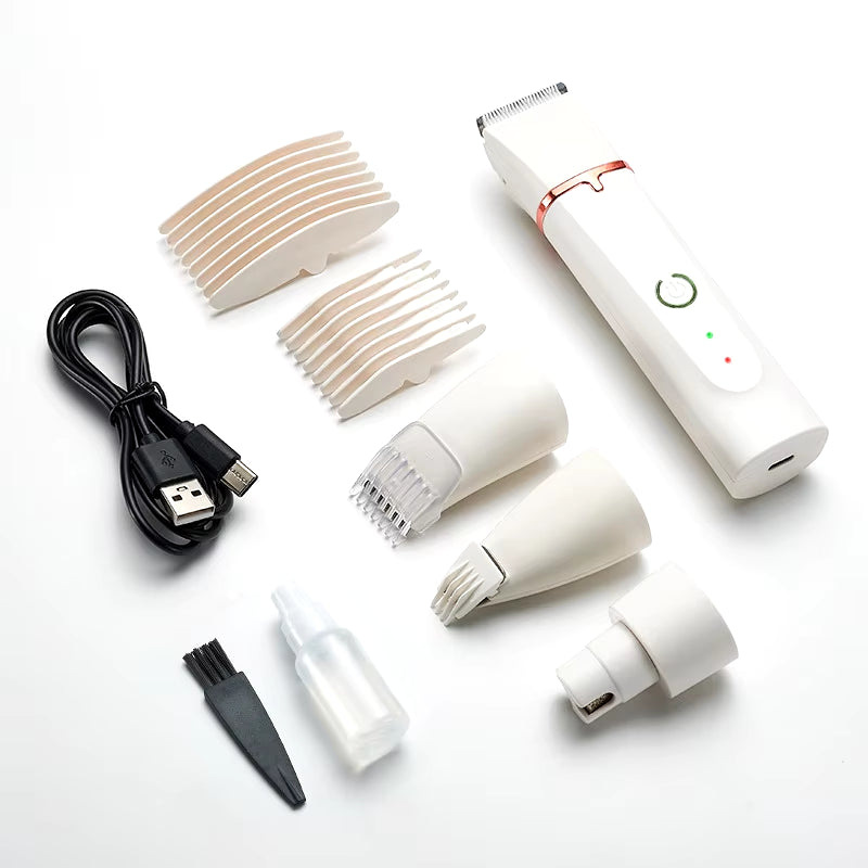 Professional 4-in-1 Electric Pet Grooming Clippers with Nail Grinder for Dogs