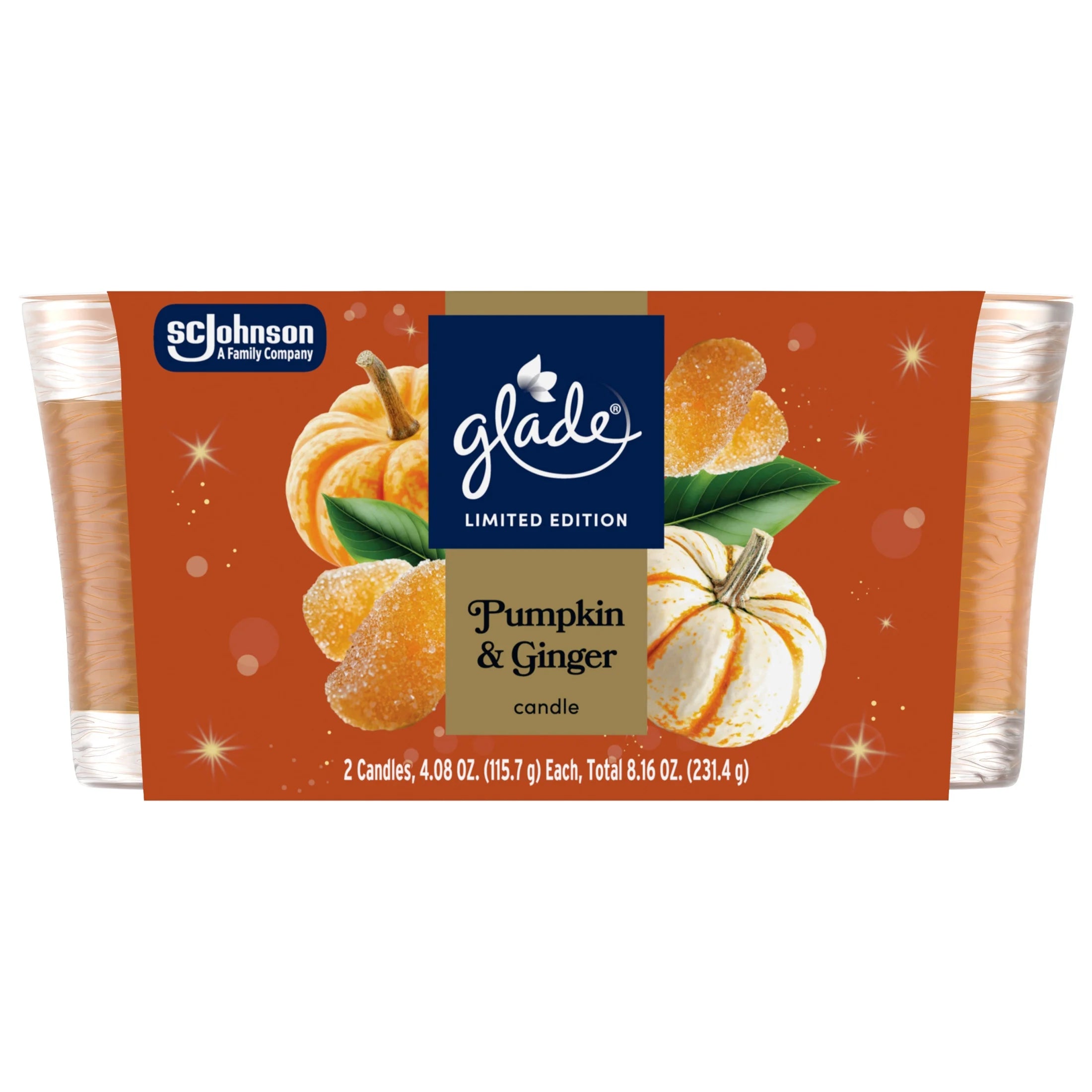 Glade® Candle Jar, Pumpkin & Ginger, 4.08Oz., 2 Count