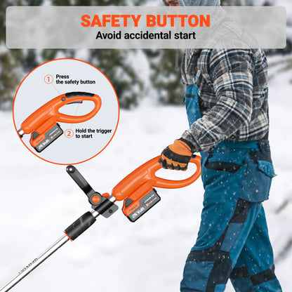 24V Cordless Snow Shovel - 13-Inch Electric Snow Blower with Brushless Motor, Directional Plate, Battery, and Quick Charger for Driveways and Sidewalks