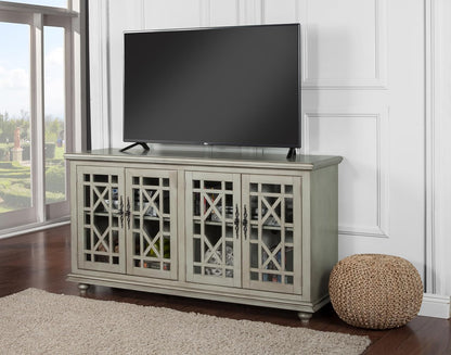 Martin Svensson Home Marche 63" Antique Silver TV Stand - Versatile Multi-Functional Design with Ample Storage in Two Large Cabinets