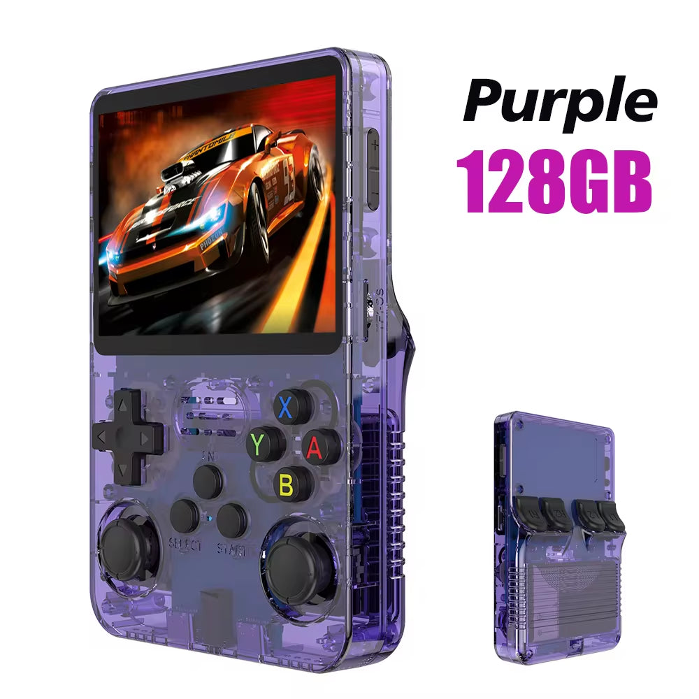 128GB R36S Retro Handheld Video Game Console with Linux System, 3.5-Inch IPS Screen, R35S Pro Portable Pocket Video Player, Preloaded with 64GB of Games