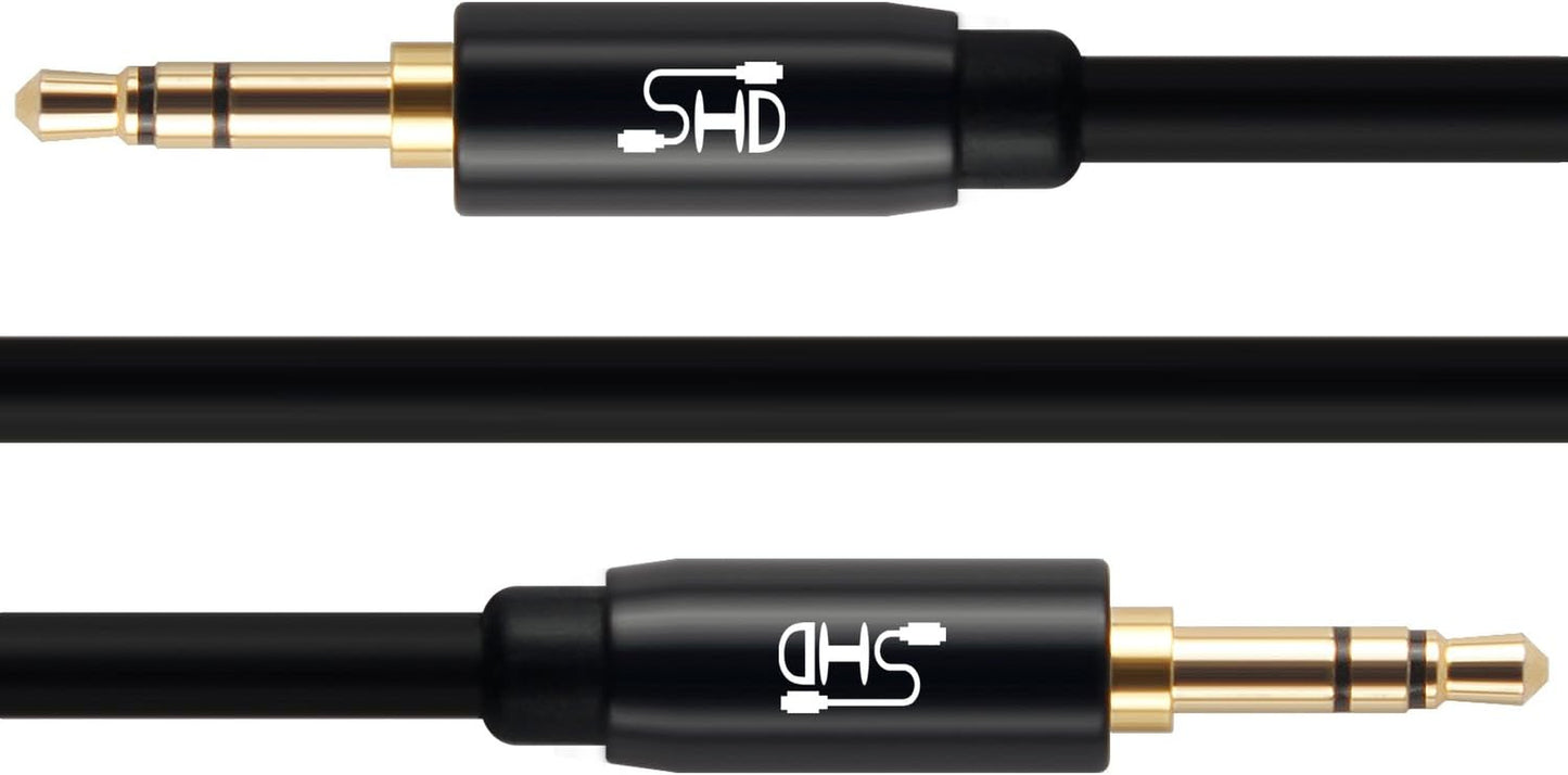 SHD Aux Cable, 3.5Mm Audio Cable Aux for Car Auxiliary Audio Stereo Cable 3.5Mm Cord Premium Sound Dual Shielded with Gold Plated Connectors-3Feet