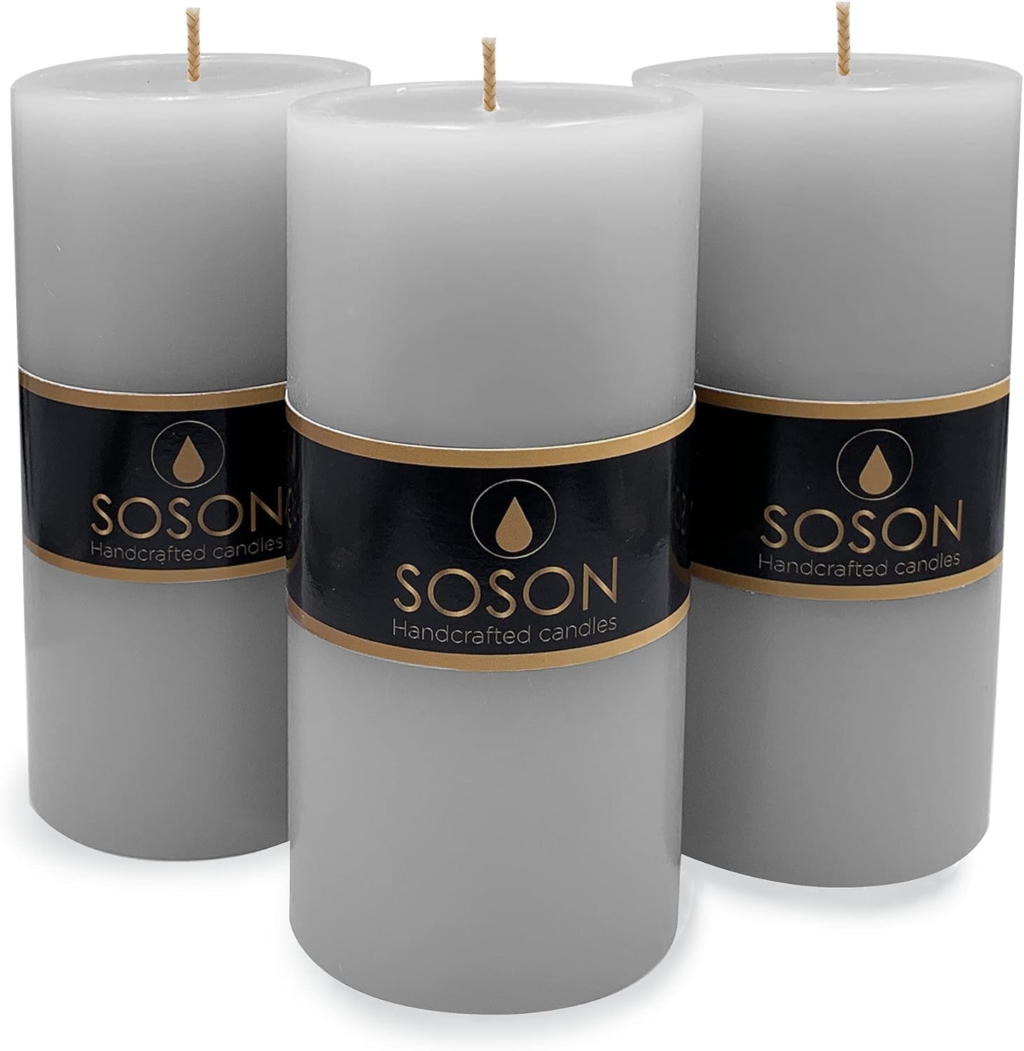 Simply Soson Set of 3 Unscented White Pillar Candles, 3x6 Inch, Smooth Texture, Dripless Design - Ideal for Weddings, Parties, Spas, Dinner, Home Décor, and Church Use