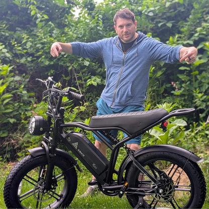 Adult Electric Mountain Bike, 750W Peak (1500W) Motor, 20"x4" Fat Tires, Hydraulic Disc Brakes, 48V/15AH UL2849, App Control