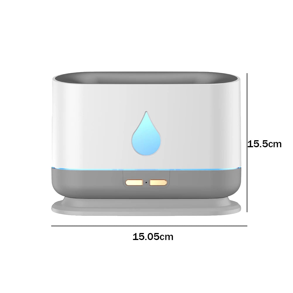 200ML Ultrasonic Aroma Diffuser and Humidifier with LED Flame Effect for Essential Oils