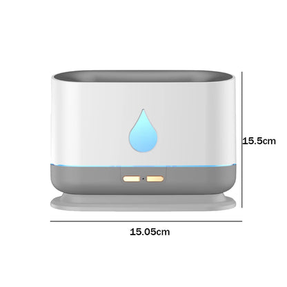 200ML Ultrasonic Aroma Diffuser and Humidifier with LED Flame Effect for Essential Oils