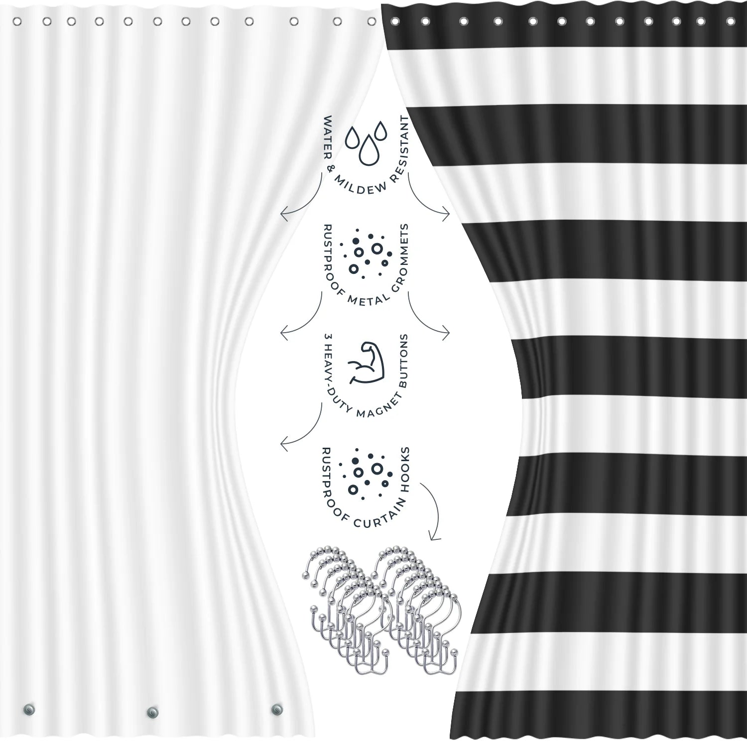 Hearth & Harbor 20 Piece Bathroom Accessories Set, Black Bathroom Decor Set