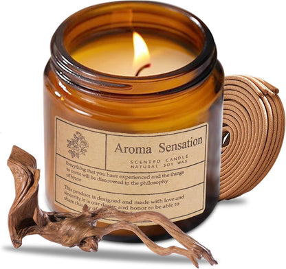 Organic Lavender Soy Candles - Non-Toxic 7oz for Home Fragrance, Stress Relief, and Meditation