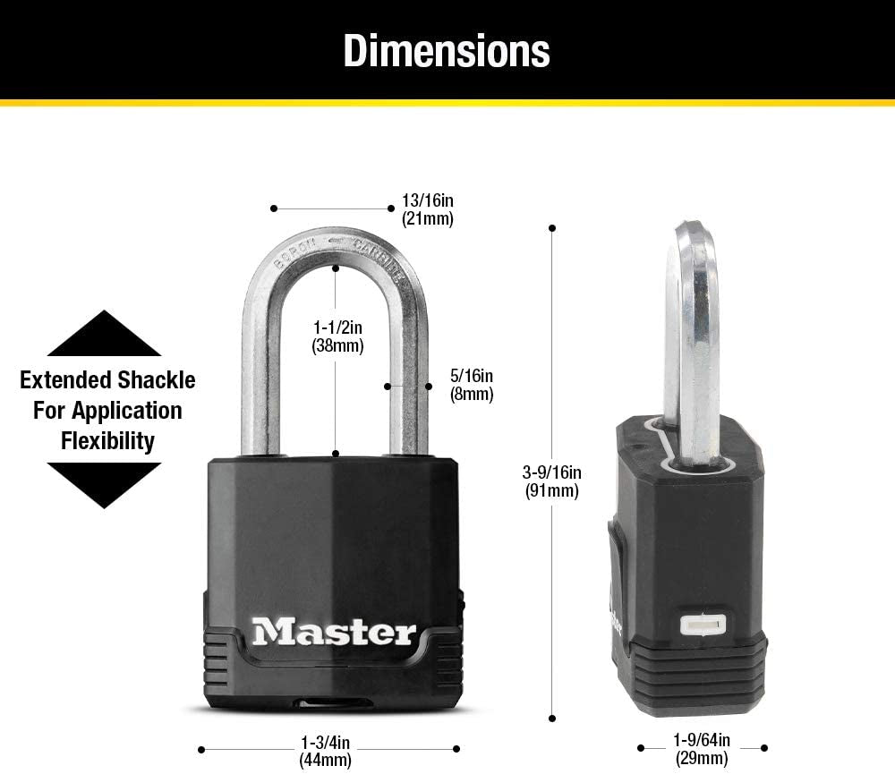 Master Lock Heavy-Duty Weather-Resistant Outdoor Key Lock Padlock Set, Keyed Alike, 4-Pack, Model M115XQLF