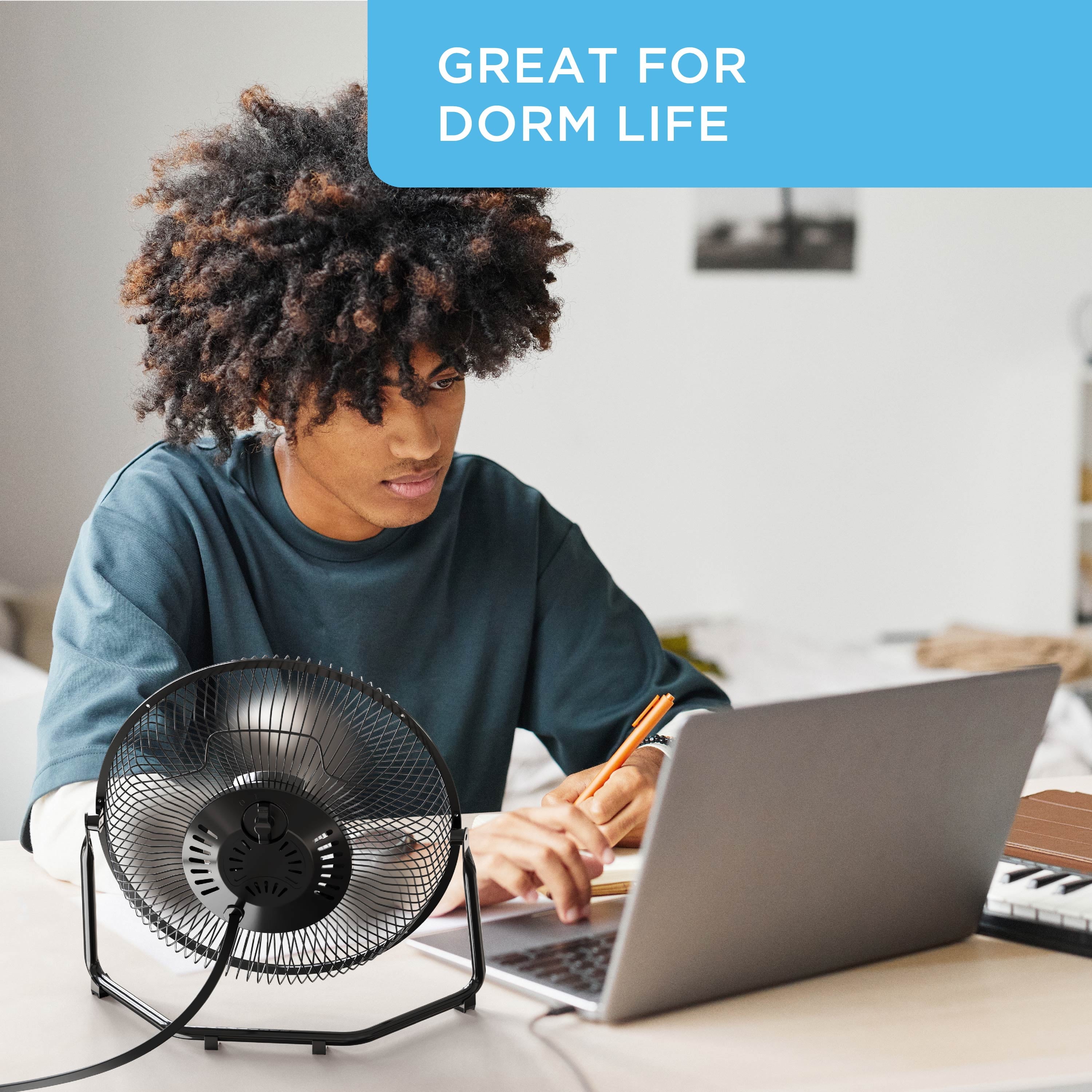 Airtek High Velocity Desk Fan, 3-Speed Electric Fan with Metal Blades and Safety Grilles