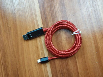 Apple-Compatible Nylon Smart Charging Cord with Data Transfer