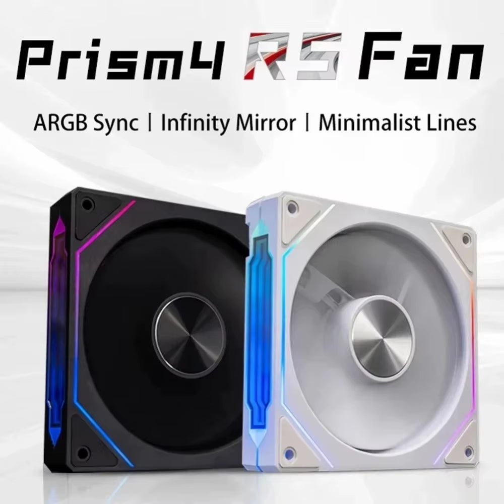 Prism 4RS ARGB CPU Case Fan 120Mm Infinity Mirror Design 5V 3PIN Motherboard Lighting Sync 4PIN PWM 800-1800RPM Case Cooler Fan
