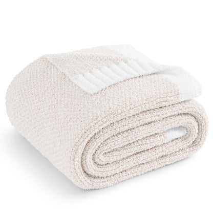 Knit Throw Blanket - Soft and Cozy for Couch, Sofa, or Bed, 50" x 60", Camel