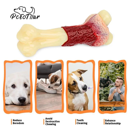 Dog Toys for Aggressive Chewers Large Breed, Beef Flavor Nylon Durable Dog Chew Toys