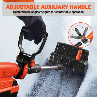 24V Cordless Snow Shovel - 13-Inch Electric Snow Blower with Brushless Motor, Directional Plate, Battery, and Quick Charger for Driveways and Sidewalks