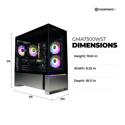 Gamer Master Gaming Desktop - AMD Ryzen 5 8400F, NVIDIA GeForce RTX 5060 8GB, 16GB DDR5 RAM, 1TB SSD, Black, Model GMA7300WST