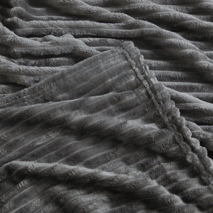 Luxury Soft Lightweight Fleece Throw Blanket - Gray Plush Bed Blanket