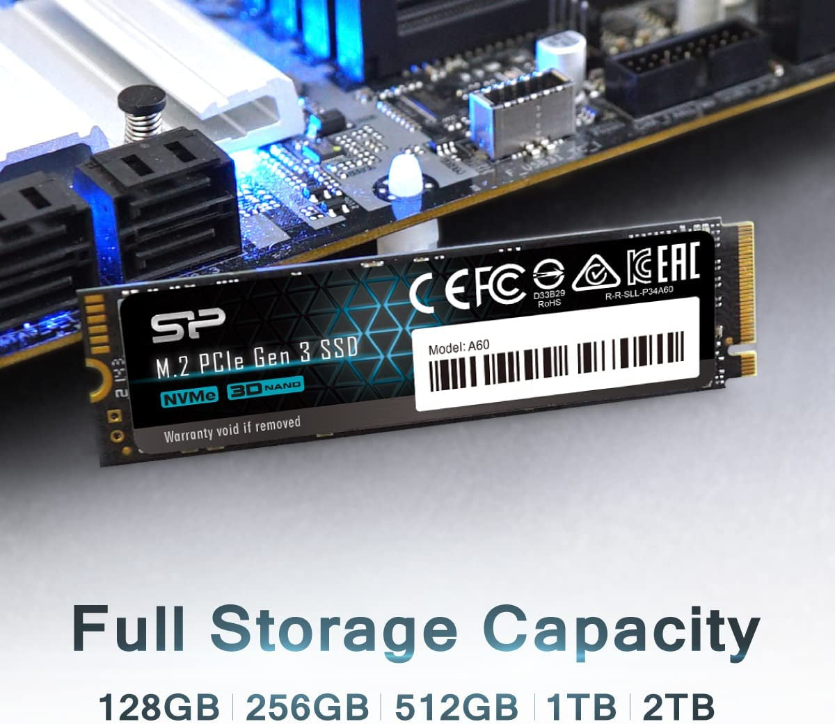 Silicon Power 512GB Nvme M.2 Pcie Gen3X4 2280 SSD (SP512GBP34A60M28)