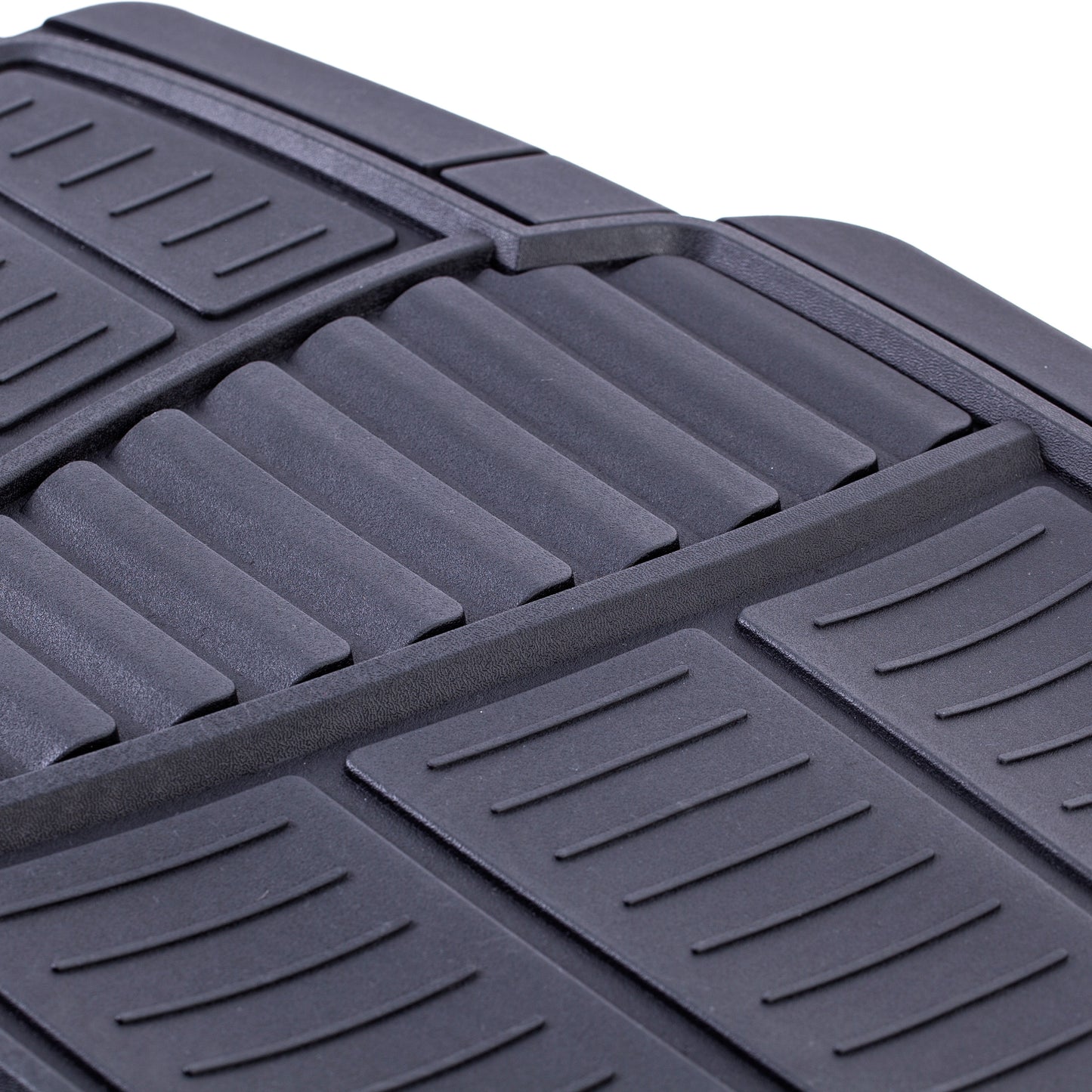 Premium 4-Piece Rubber Car Mat Set - Universal Fit for Cars and Trucks, Toll Black