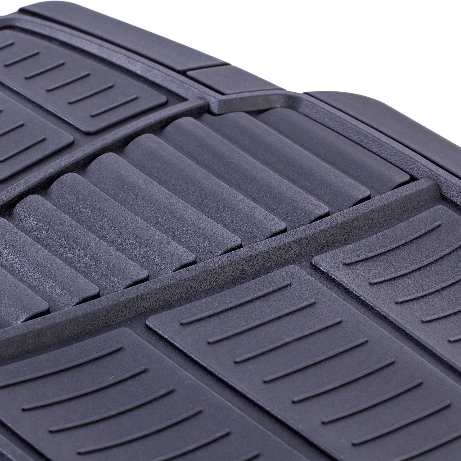 Premium 4-Piece Rubber Car Mat Set - Universal Fit for Cars and Trucks, Toll Black