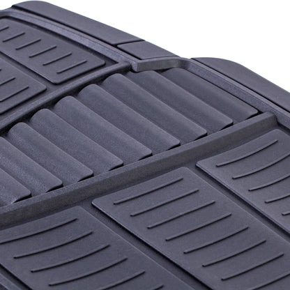 Premium 4-Piece Rubber Car Mat Set - Universal Fit for Cars and Trucks, Toll Black