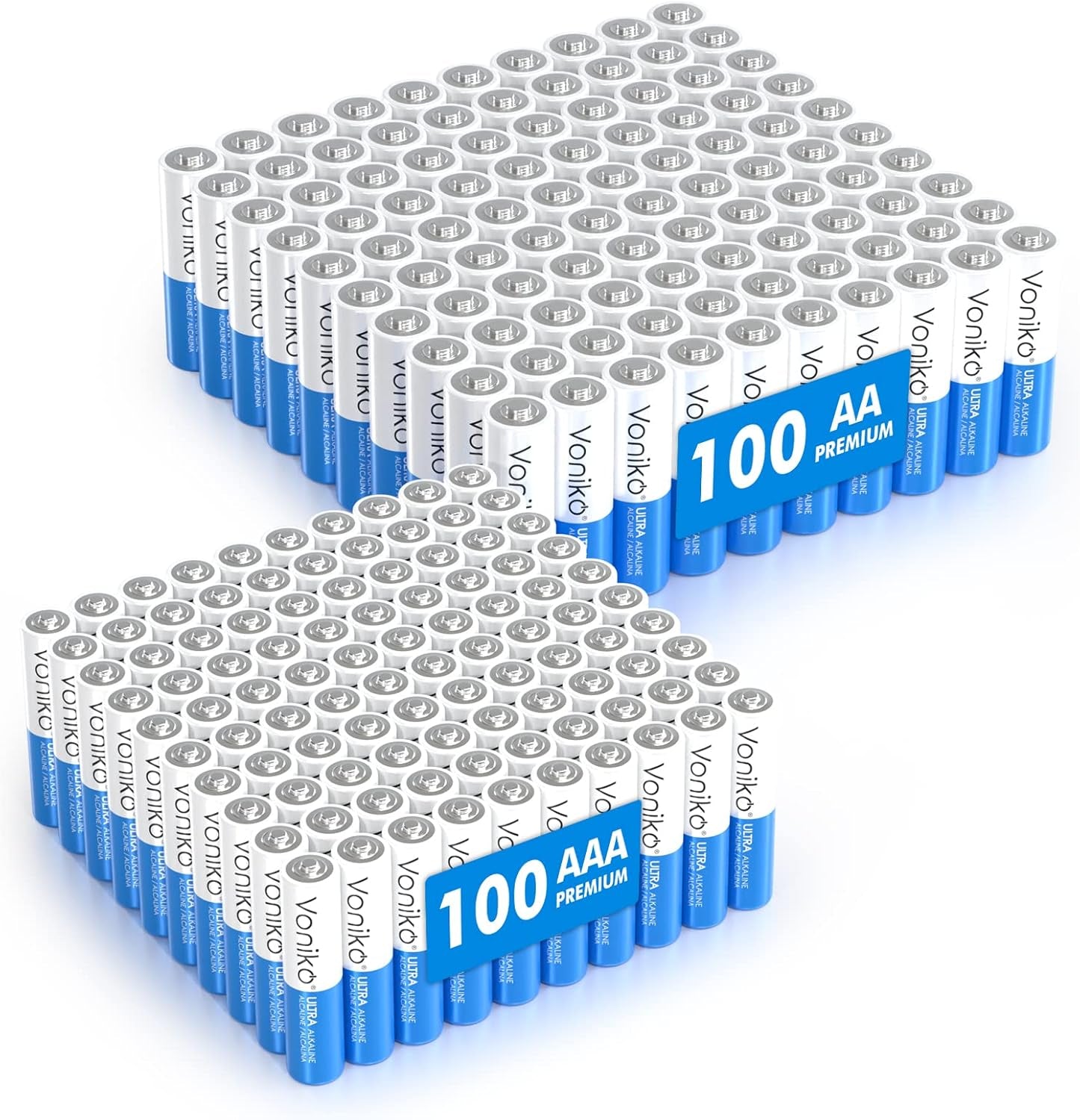 Voniko Ultra AAA Alkaline Batteries - 24 Pack, Long-Lasting Performance, 10-Year Shelf Life, Leak-Proof and Mercury-Free