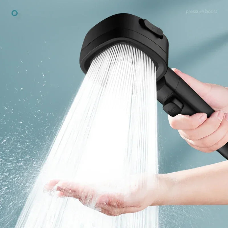 High-Pressure Water-Saving Shower Head with 3 Adjustable Modes and One-Key Stop Function for Enhanced Bathroom Experience