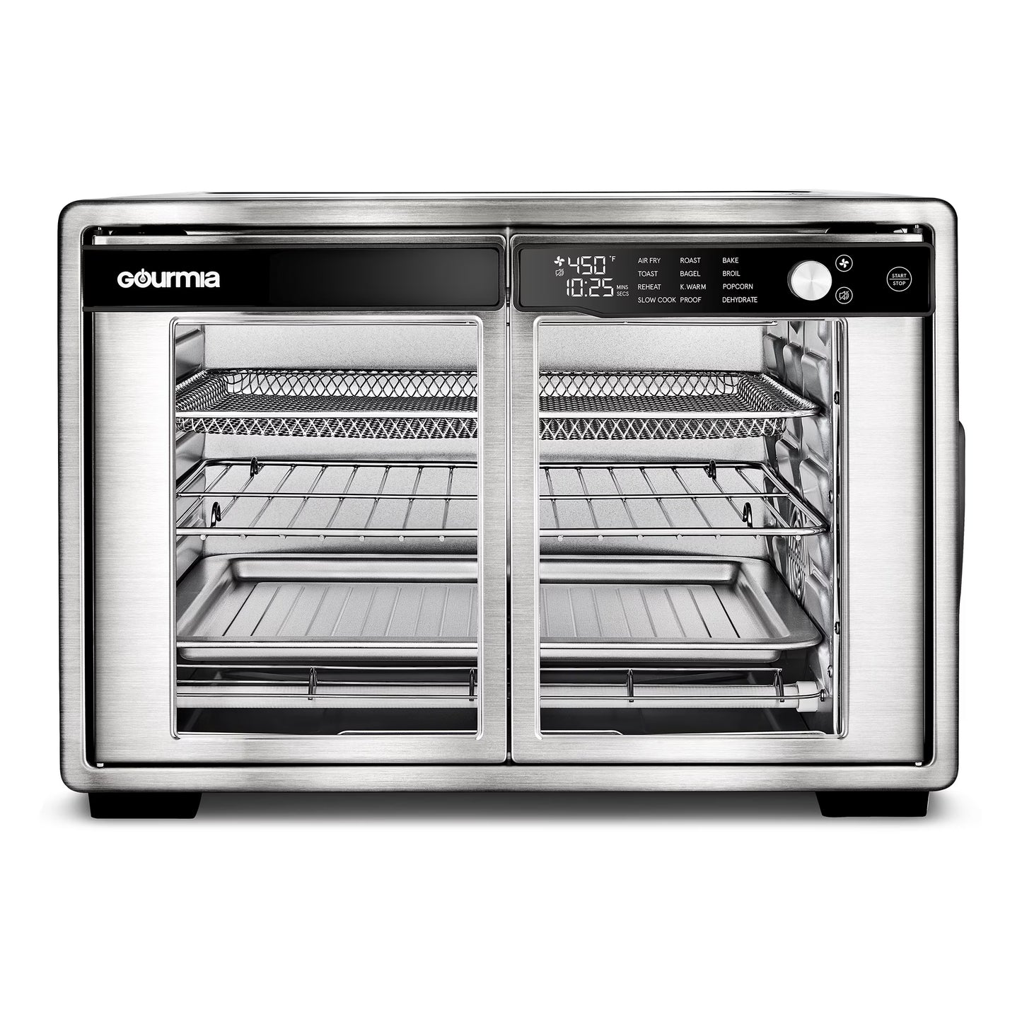 1700W 9-Slice Digital Toaster Oven and Air Fryer with 12 Cooking Presets, 35L Capacity, Stainless Steel Finish