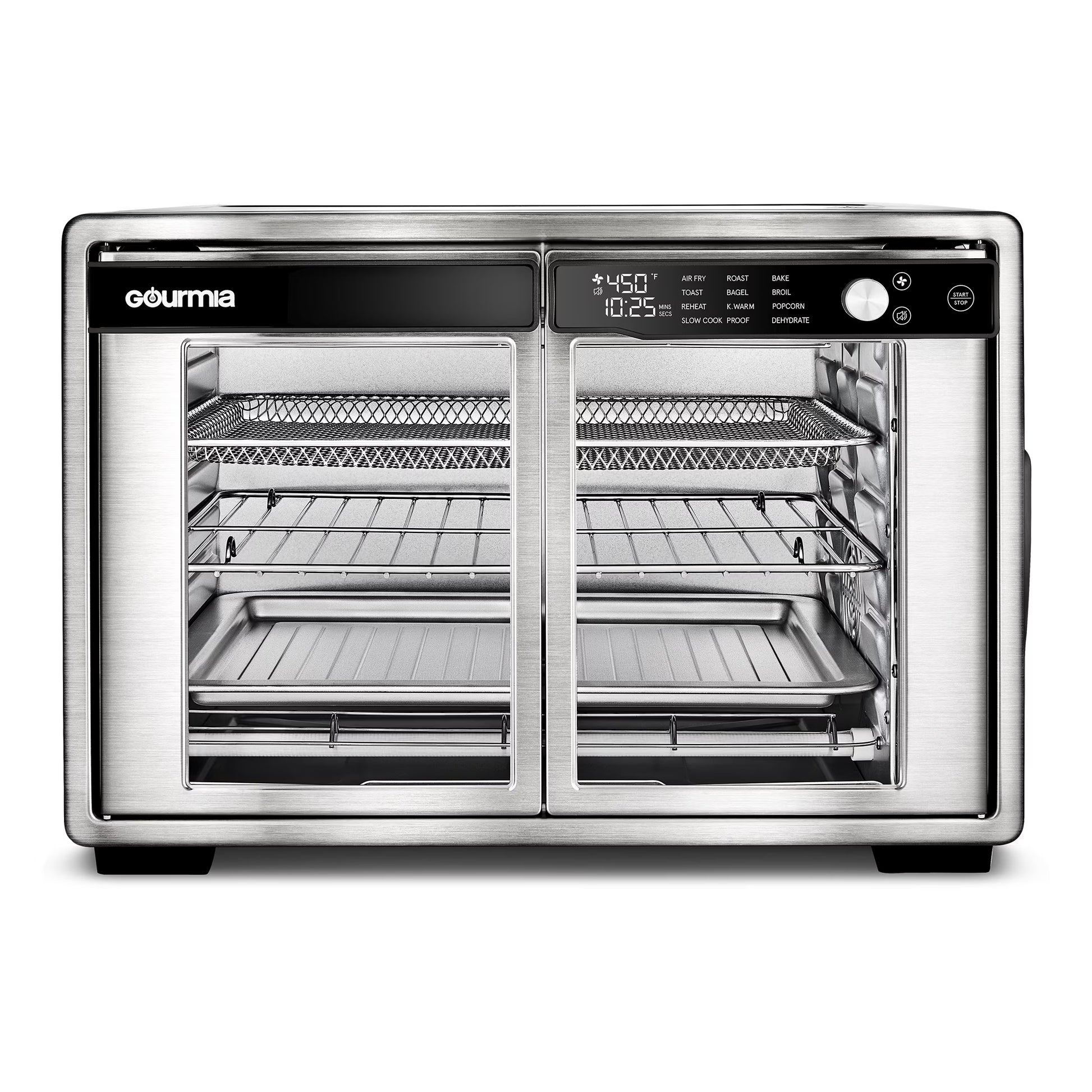 1700W 9-Slice Digital Toaster Oven and Air Fryer with 12 Cooking Presets, 35L Capacity, Stainless Steel Finish
