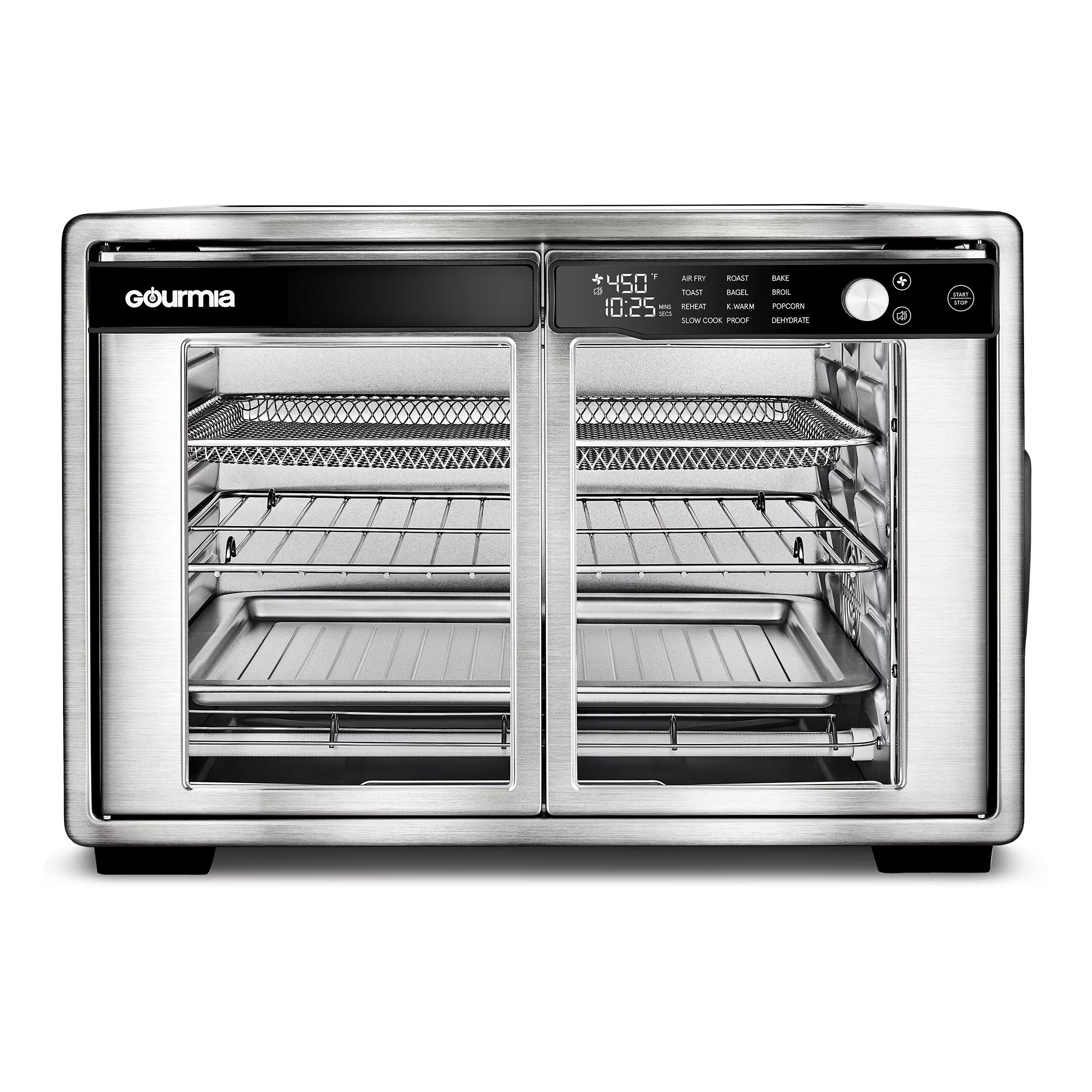 1700W 9-Slice Digital Toaster Oven and Air Fryer with 12 Cooking Presets, 35L Capacity, Stainless Steel Finish