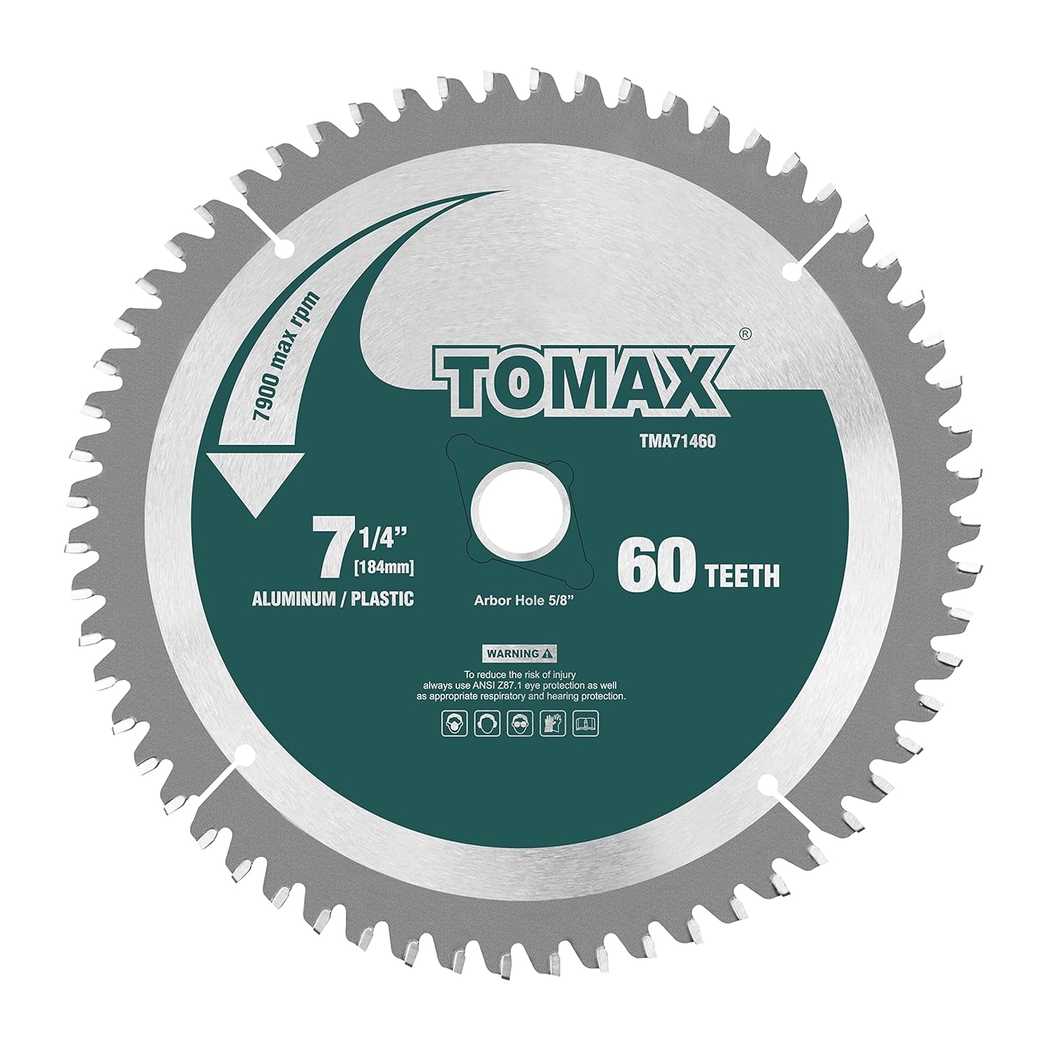 TOMAX 10-Inch 80-Tooth TCG Aluminum and Non-Ferrous Metal Cutting Saw Blade with 5/8-Inch Arbor