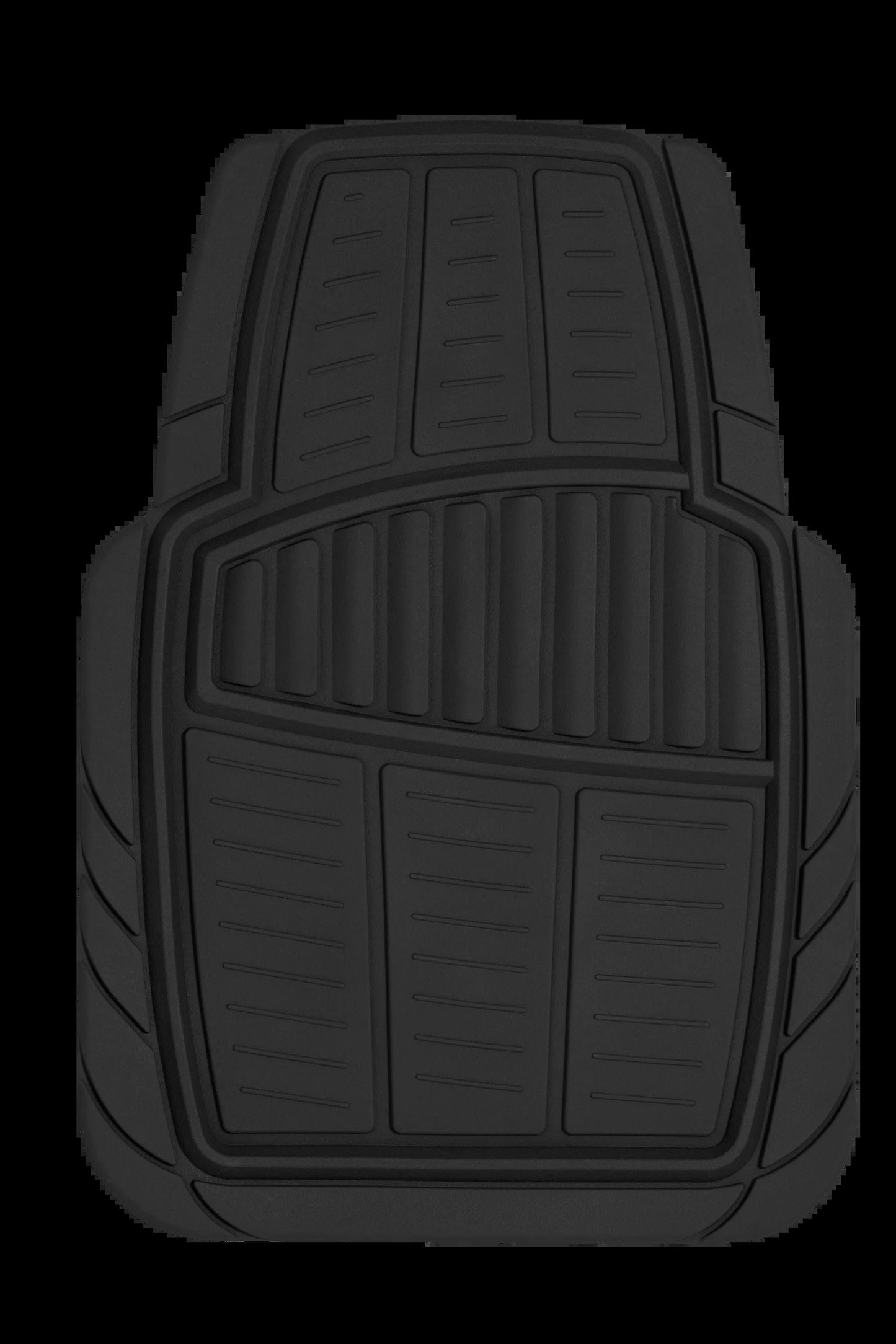 Premium 4-Piece Rubber Car Mat Set - Universal Fit for Cars and Trucks, Toll Black