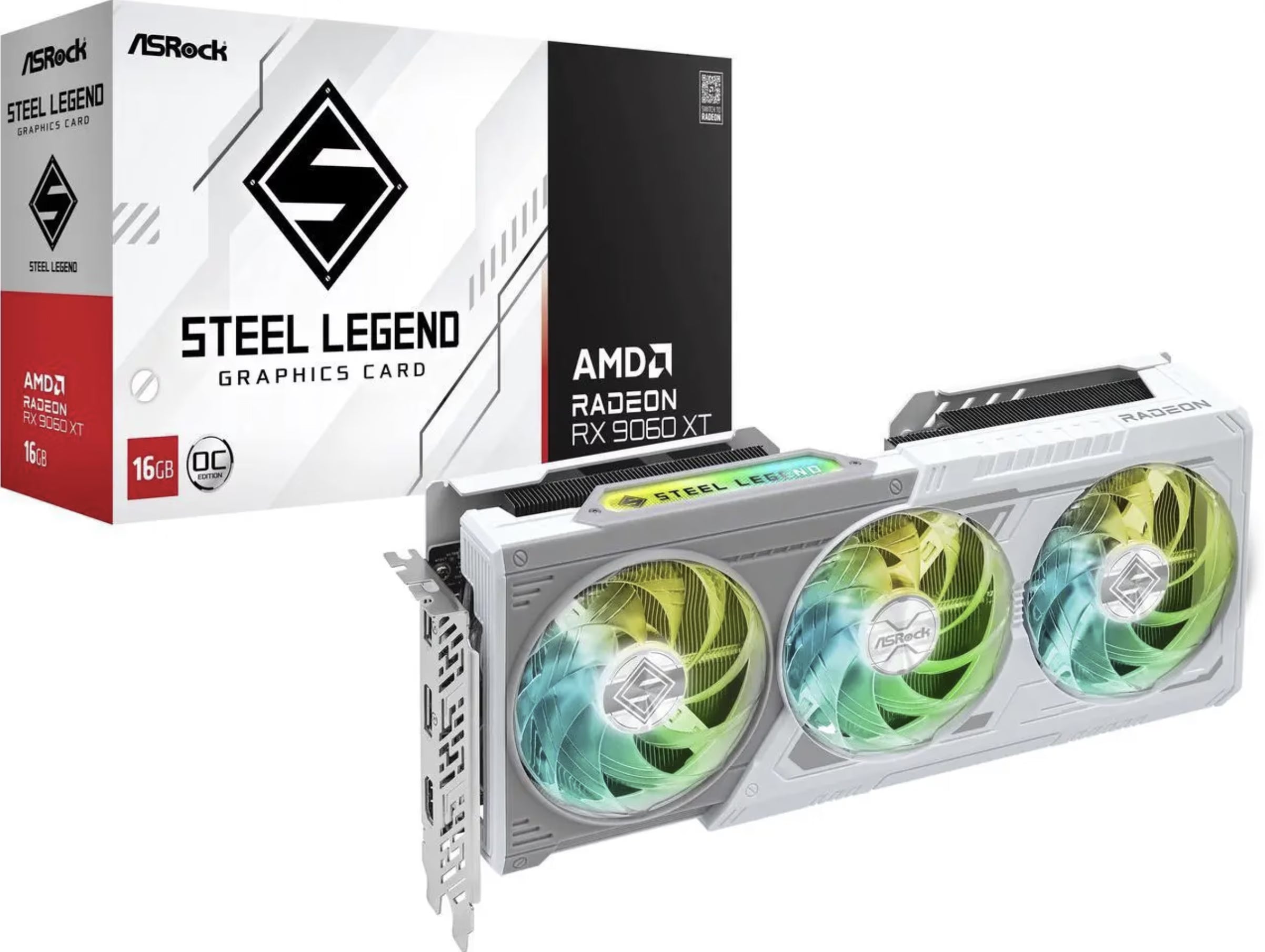 Asrock Steel Legend Radeon RX 9060 XT 16GB GDDR6 PCI Express 5.0 X16 Graphics Card RX9060XT SL 16GO RX 9060XT