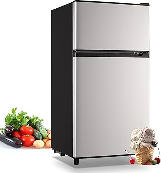 WANAI 3.5 Cu Ft Compact Refrigerator with Freezer Silver