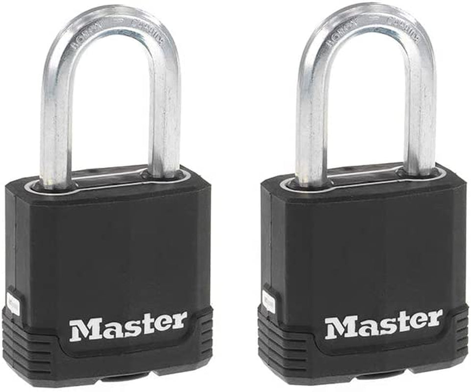 Master Lock Heavy-Duty Weather-Resistant Outdoor Key Lock Padlock Set, Keyed Alike, 4-Pack, Model M115XQLF