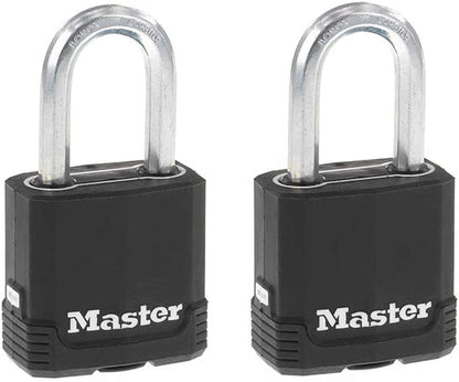 Master Lock Heavy-Duty Weather-Resistant Outdoor Key Lock Padlock Set, Keyed Alike, 4-Pack, Model M115XQLF