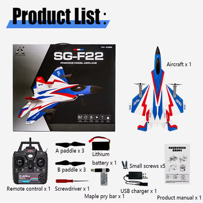 F22 Stunt RC Plane - 2.4G Remote Control Glider, 3D EPP Foam Airplane for Children