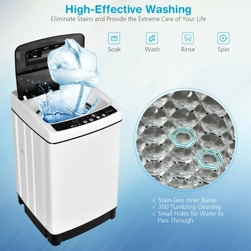 1.5 Cu Ft Fully Automatic Washing Machine with Stainless Steel Drum