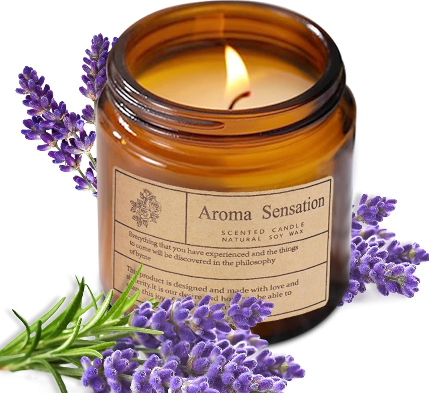 Organic Lavender Soy Candles - Non-Toxic 7oz for Home Fragrance, Stress Relief, and Meditation