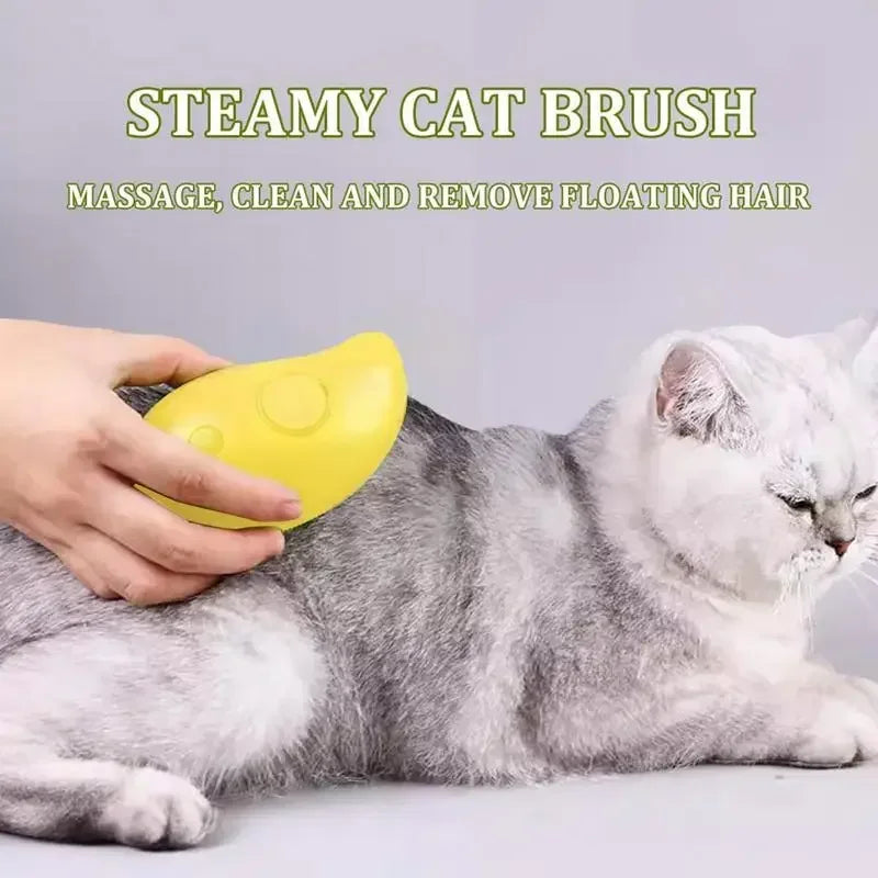 3-in-1 Electric Pet Grooming Tool: Steam Brush and Sprayer for Massage and Shedding Control for Cats and Dogs