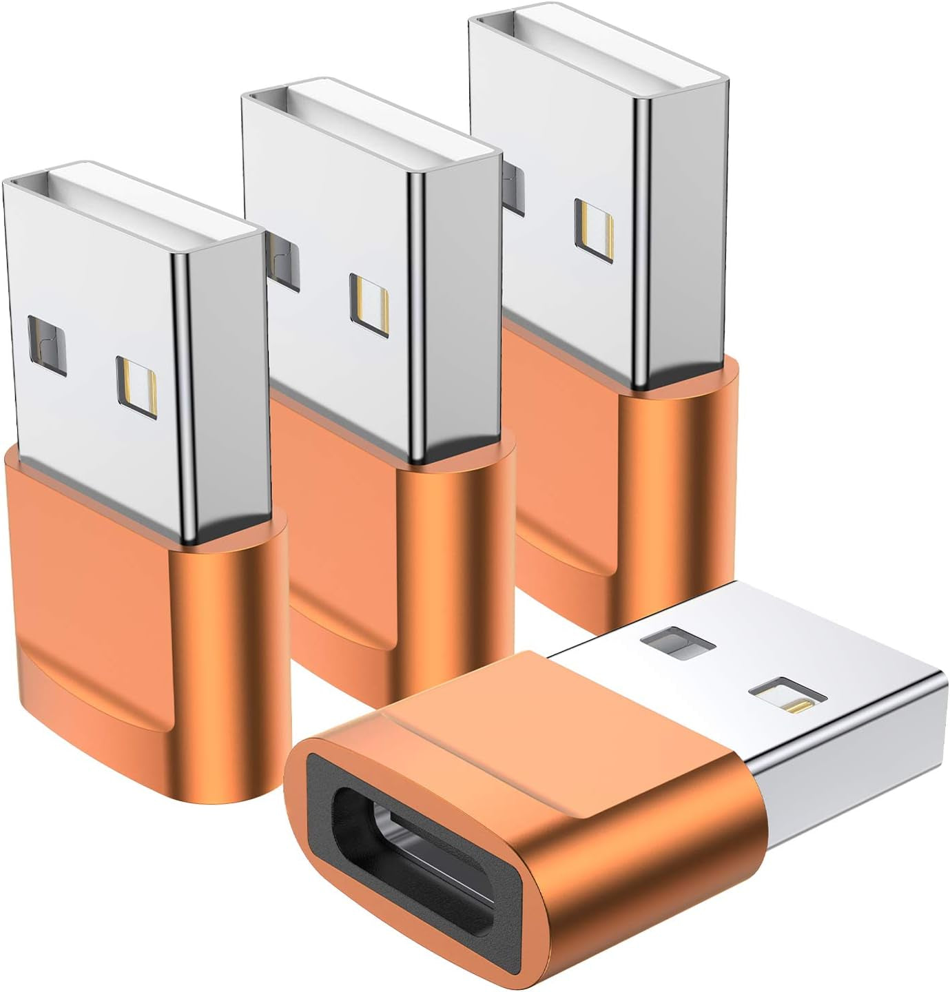 USB C Female to USB Male Adapter (4-Pack), Type C to USB a Charger Converter for Iphone 17 16 15 14 13 12 11 Pro Max, Samsung Galaxy S25 S24 S23 S22 Ultra, Apple Iwatch Watch Series 7 8, Airpods,Ipad
