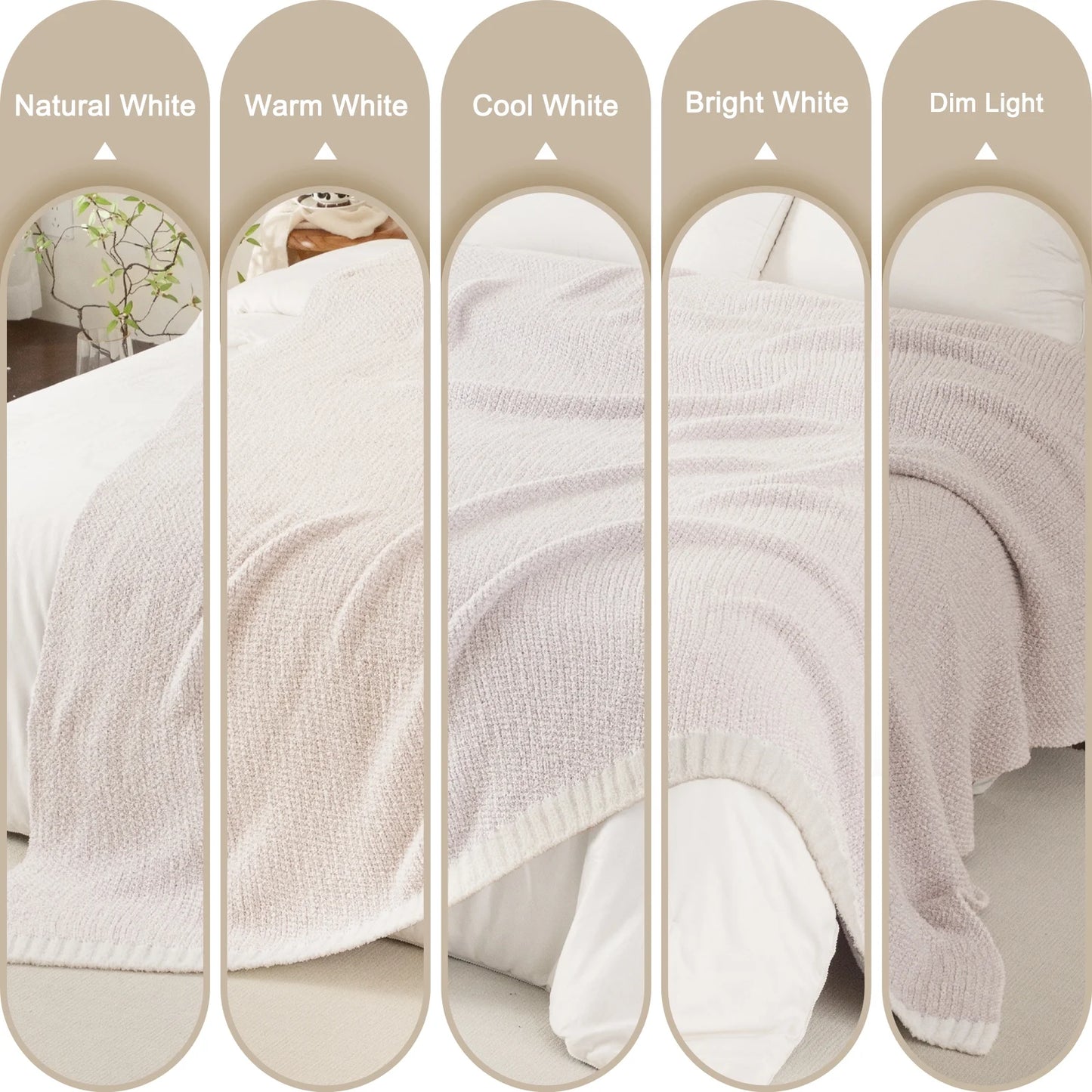 Knit Throw Blanket - Soft and Cozy for Couch, Sofa, or Bed, 50" x 60", Camel