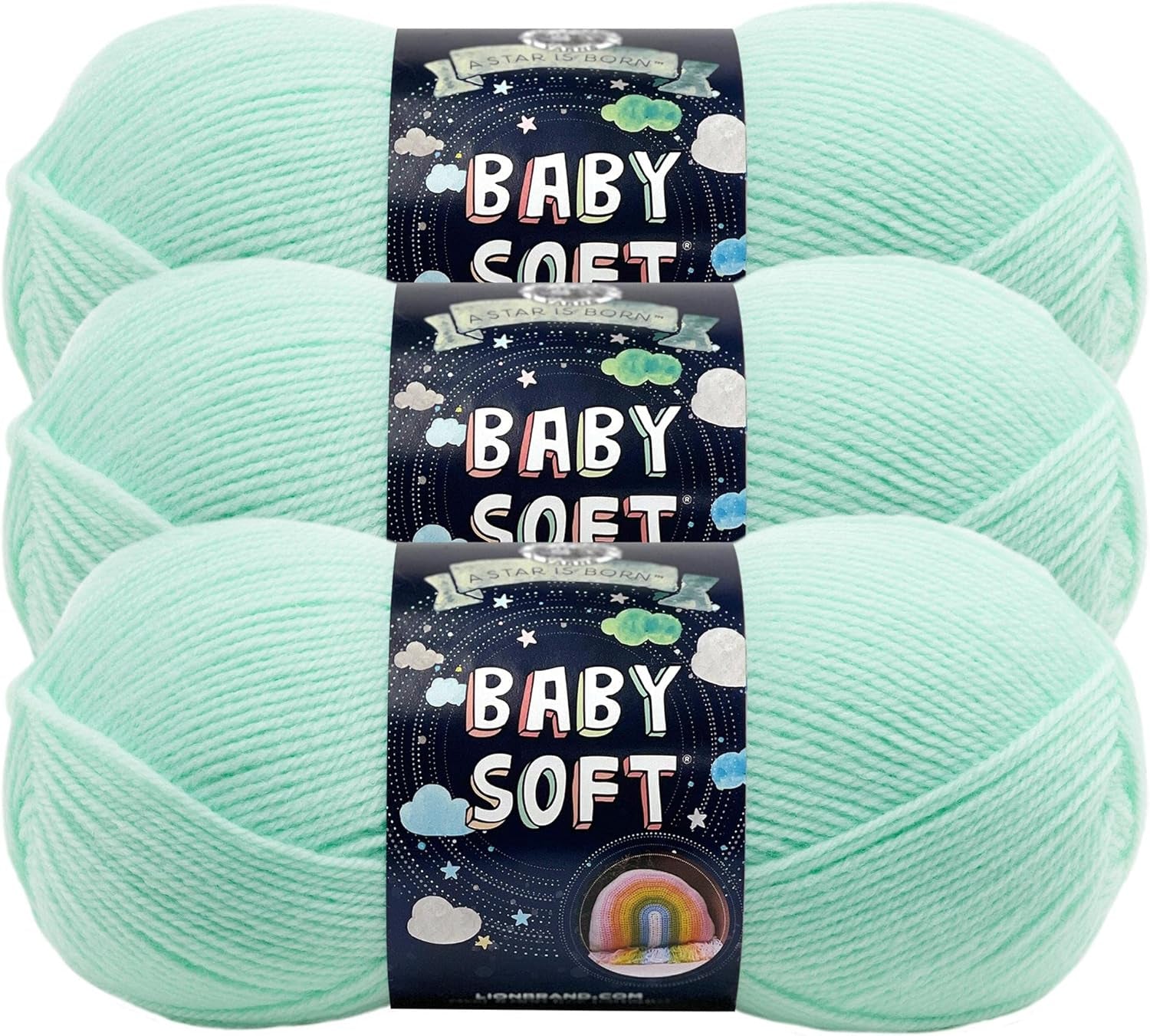Lion Brand Yarn Baby Soft Blanket Yarn for Crocheting, Knitting, and Crafts, Lemonade, Set of 3